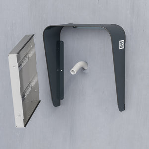 Copertura per Stazioni di Carica Auto Elettriche 50x67x30 cm in Alluminio Wallbox Cover Plus Bianco/Silver