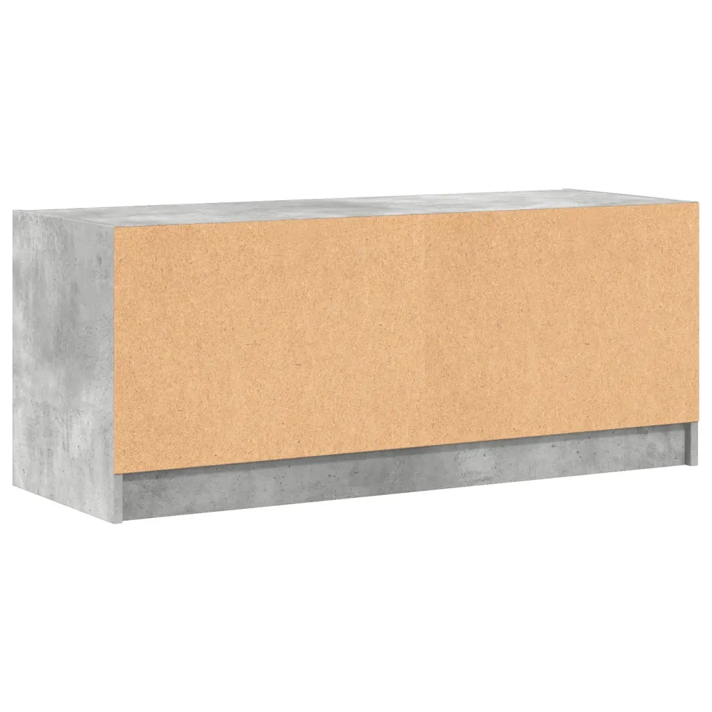 Mobile Porta TV con Ante in Vetro Grigio Cemento 102x37x42 cm 836409