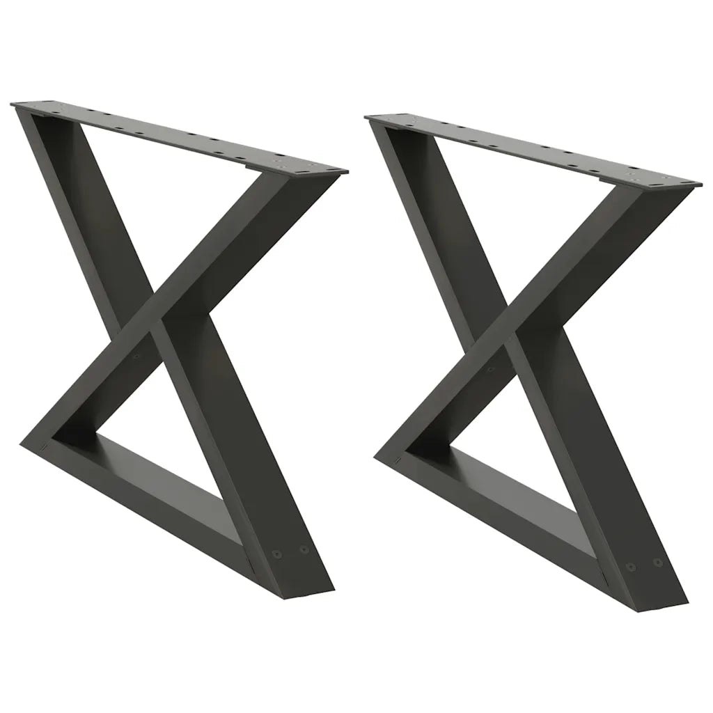 Gambe per tavolino 2 pz Antracite 70x(42-43,3) cm Acciaio