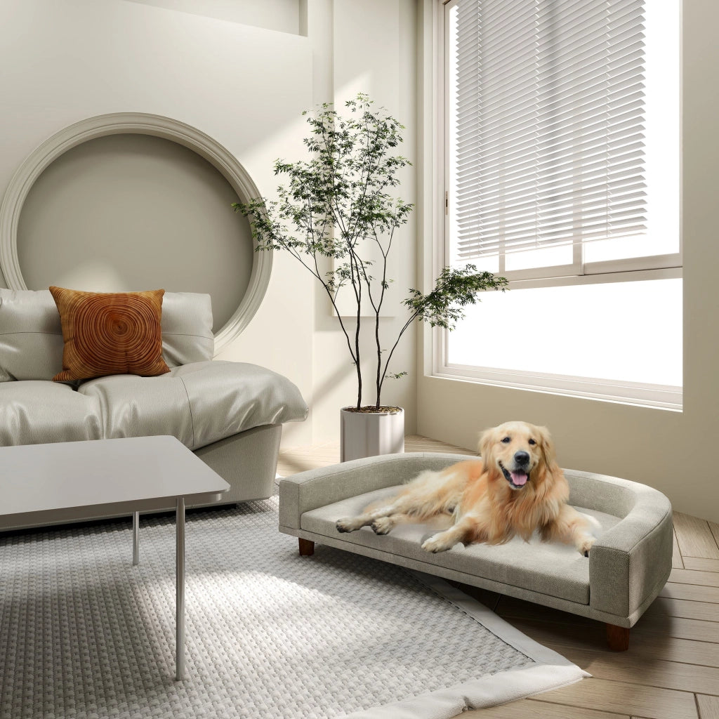 Cuccia per Cani di Taglia Grande Divano con Cuscino Sfoderabile 98x67x25 cm Grigio