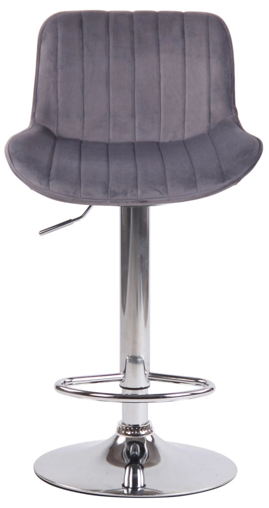 Set di 2 sgabelli da bar Lentini Velvet grigio scuro,cromo