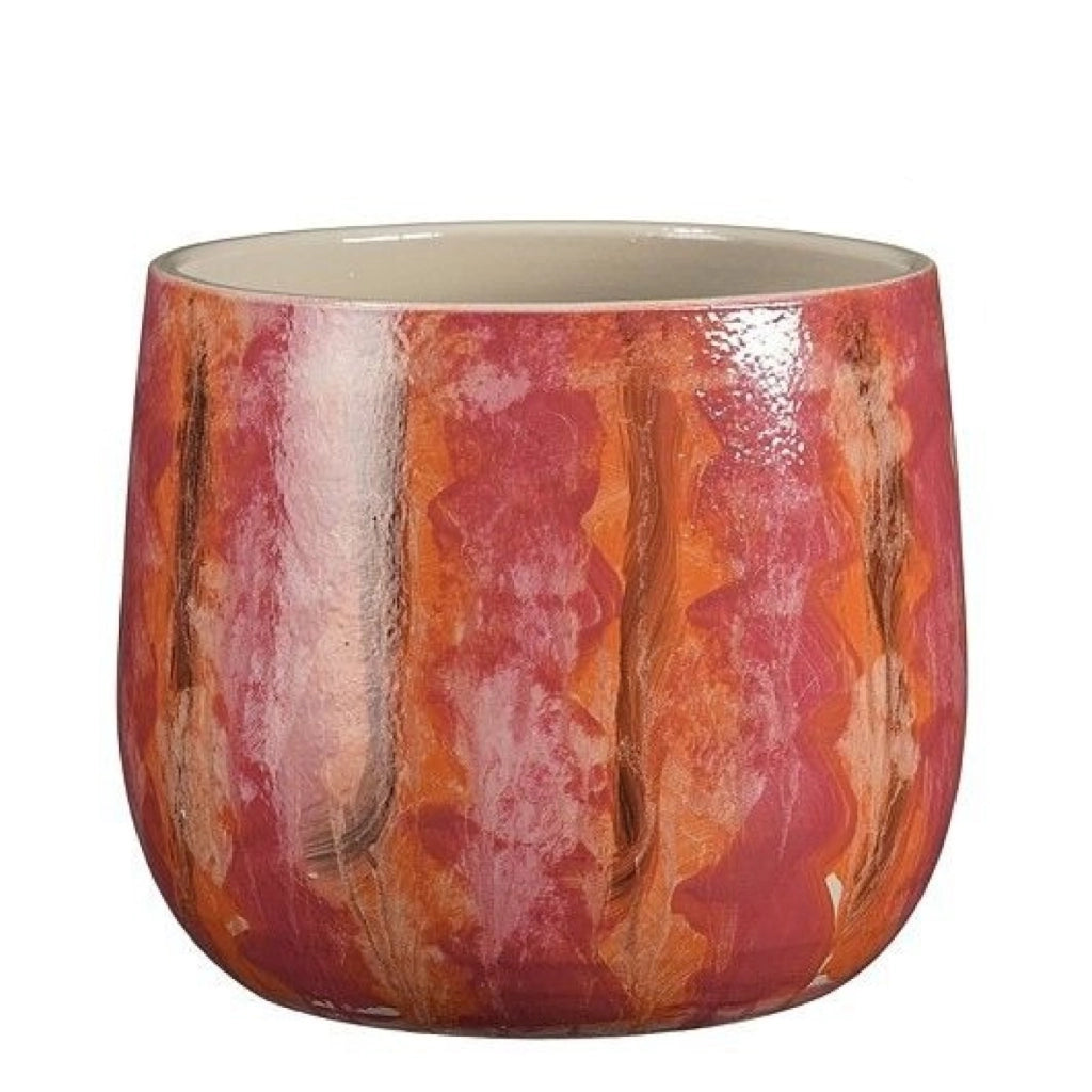 Vaso tondo Nigel rosa scuro  21x24 cm