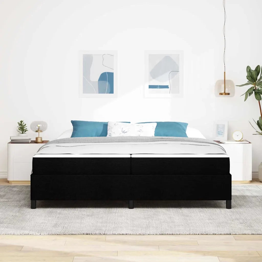 vidaXL Letto a molle Nero e Nero 200 x 200 cm