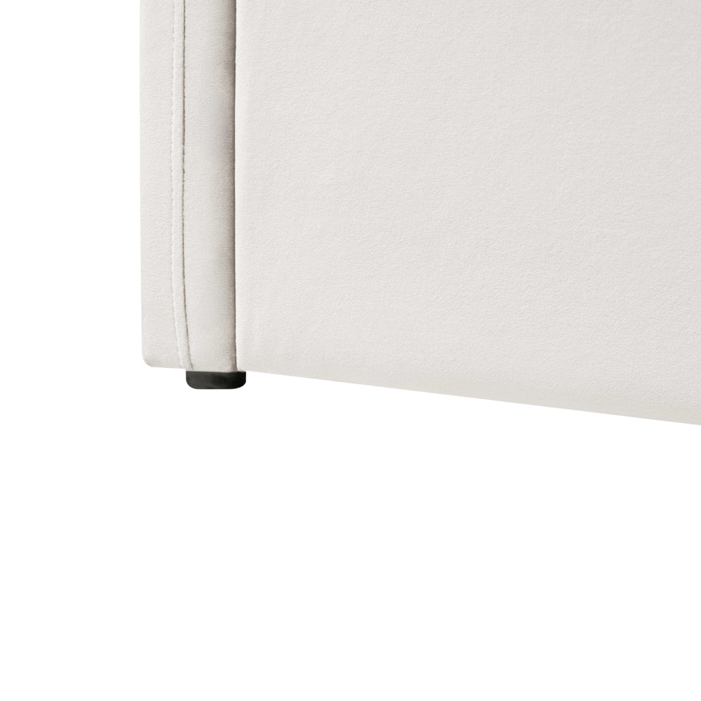 Letto singolo in velluto con contenitore 90 x 200 cm rete a doghe beige chiaro cameretta