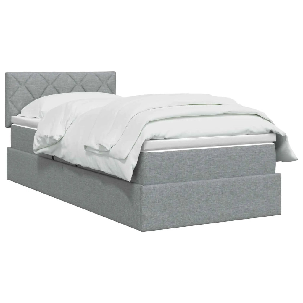 Letto con contenitore e materasso Grigio Chiaro 100 x 200 cm 3458664