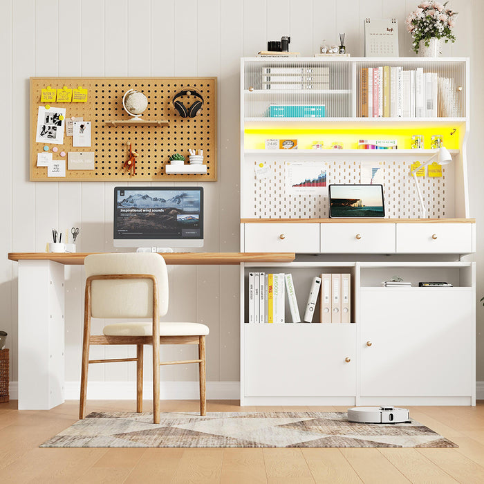 Armadio cucina alto - Xylo - 2 ante e 3 cassetti bianco 137x45x178cm