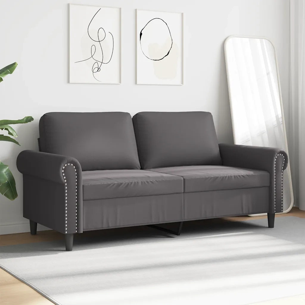 Divano a 2 Posti Grigio 140 cm in Similpelle 359506