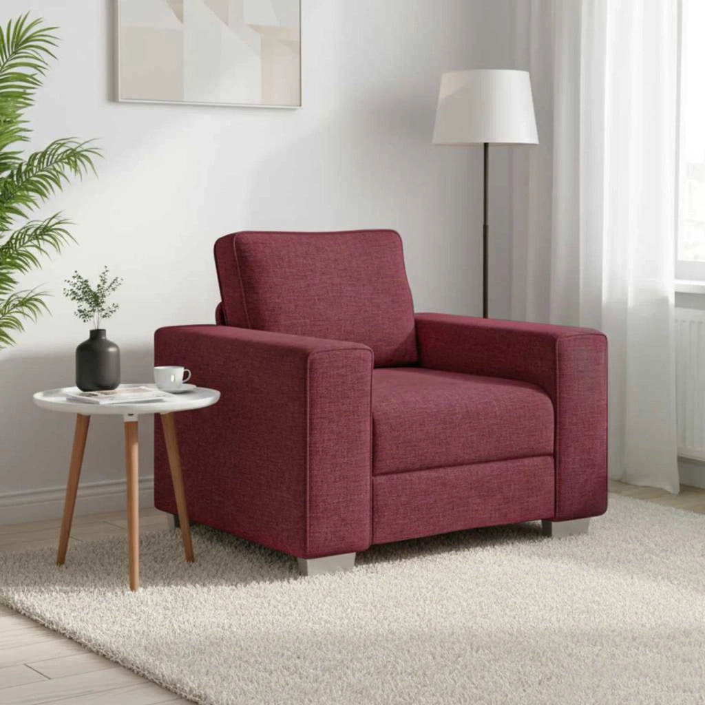 Poltrona Sofa Rosso Vino 100 cm Tessuto 4105210
