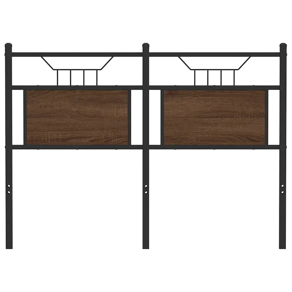 Testiera di Ricambio Rovere Marrone 120 cm in Legno Multistrato e Acciaio 4106872
