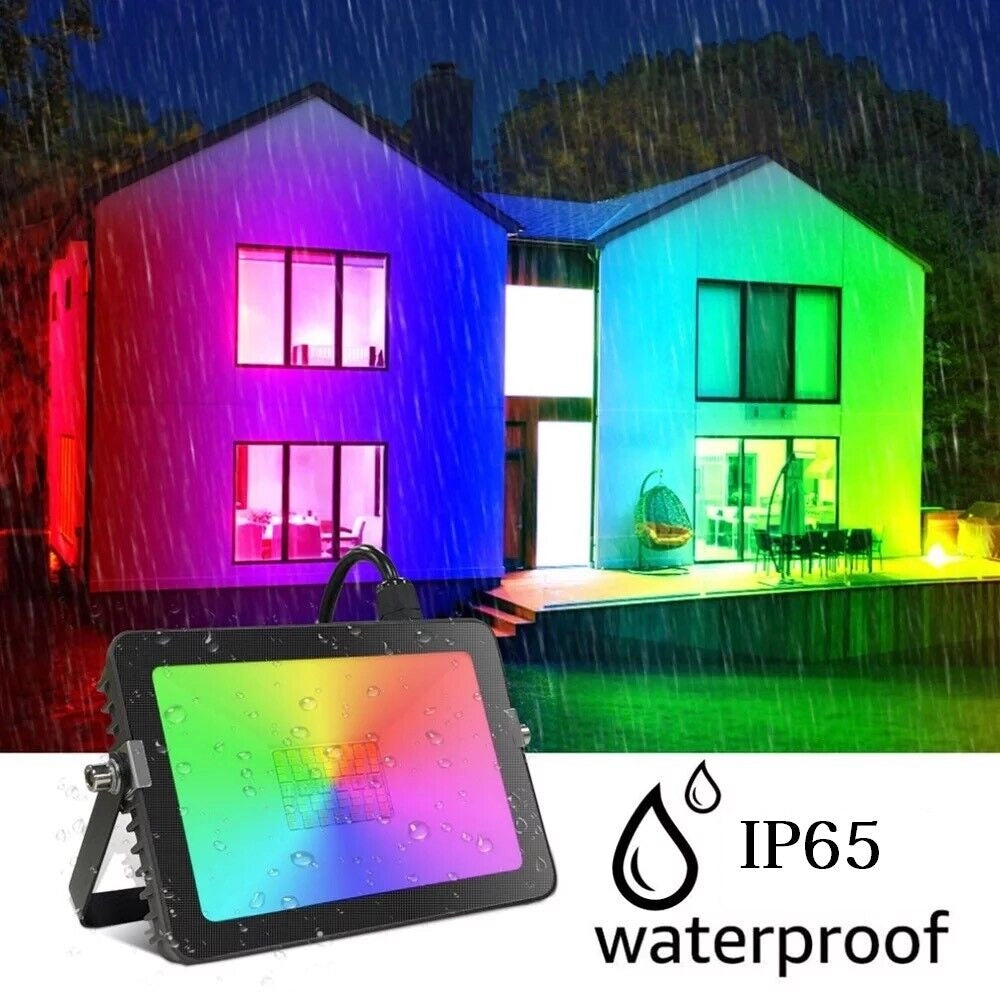 Faro a Led RGB da Esterno IP65 Smart Compatibile Google Alexa da 50W Proiettore