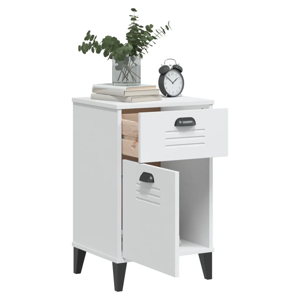 Comodino VIKEN Bianco in Legno Multistrato 374914