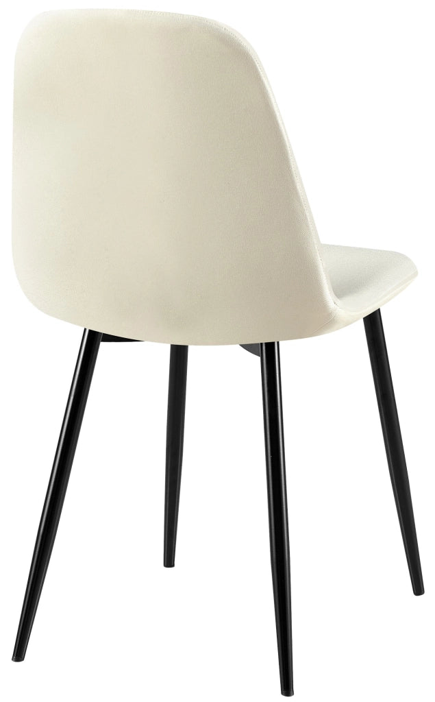 Sedia Giverny con cuciture decorative Tessuto,crema
