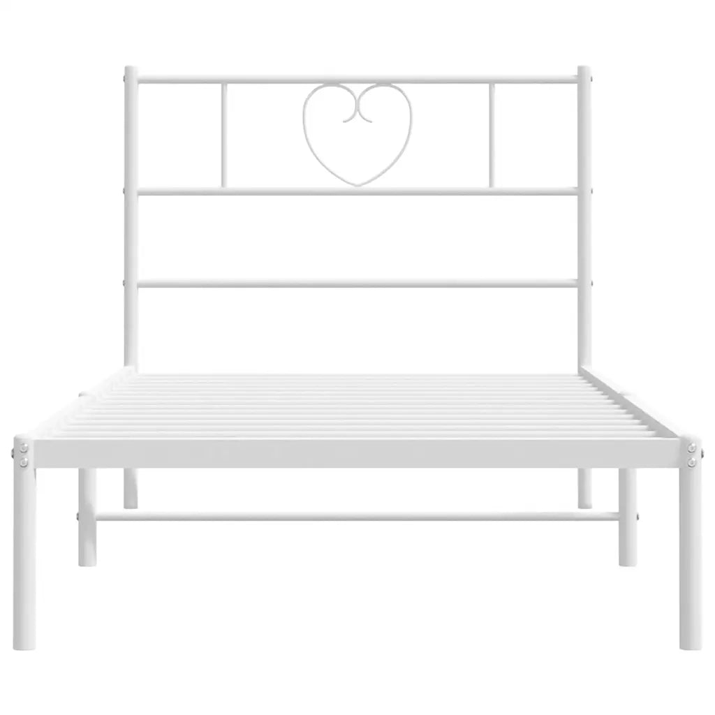 Giroletto con Testiera-Struttura Letto con testiera Metallo Bianco 100x190 cm 905480