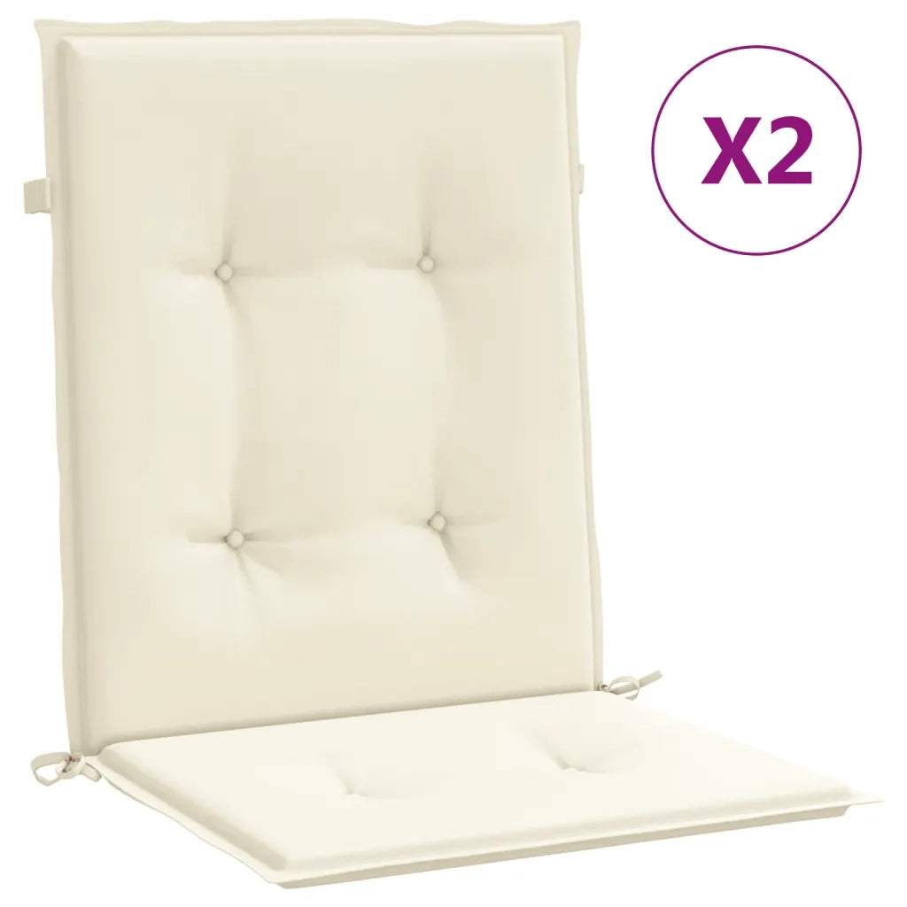 Cuscini per Sedia 2 pz Crema 100x50x3 cm in Tessuto Oxford 47552