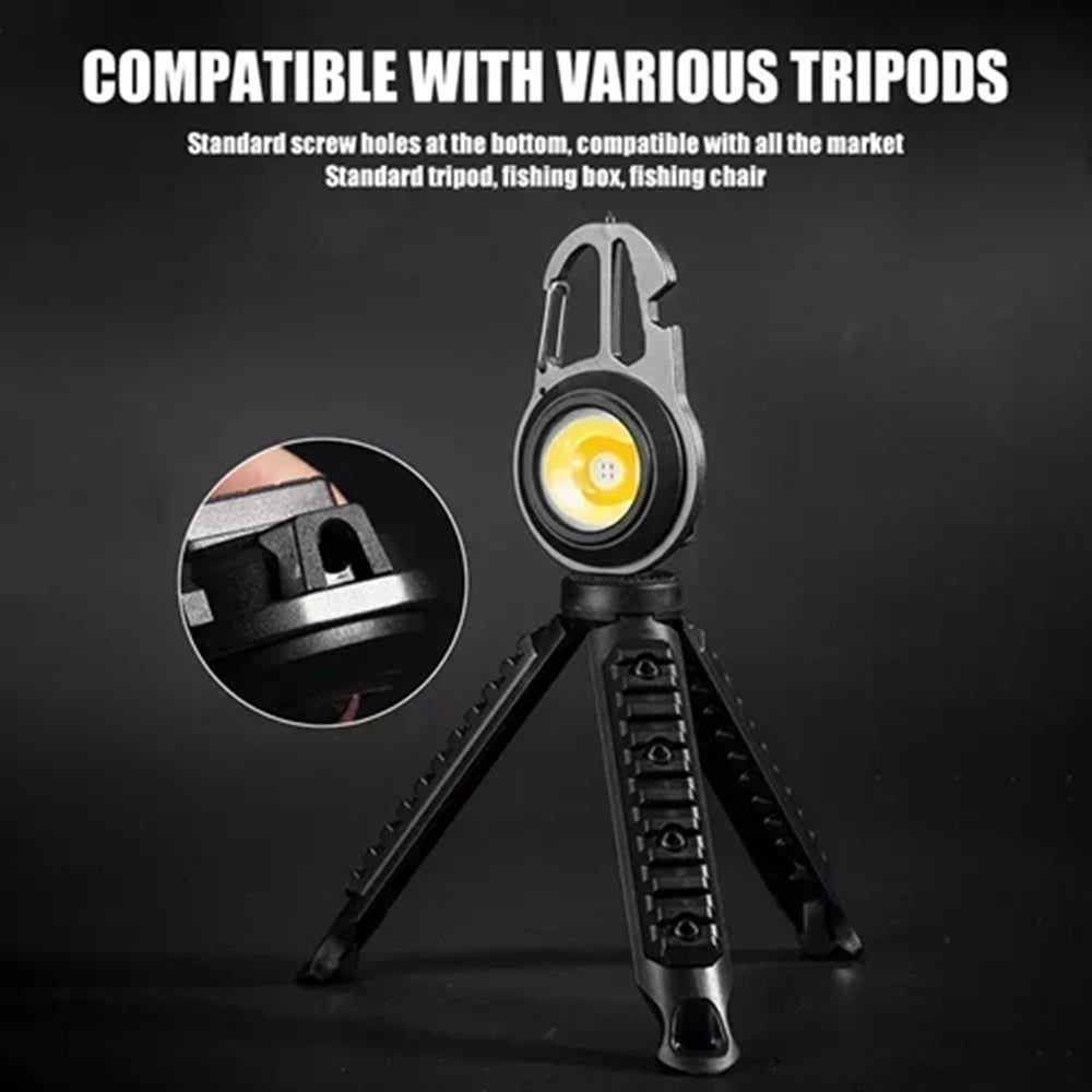 Trade Shop - Torcia Portachiavi Ricaricabile Cob Multiuso Con Treppiede Campeggio Escursionismo Q-cob07 -