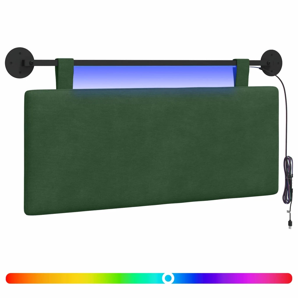 Testiera sospesa Con luce LED Verde Giungla Tessuto in Cords
