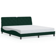 Letto matrimoniale | Letto per adulti | Giroletto senza Materasso Verde Scuro 180x200 cm in Velluto