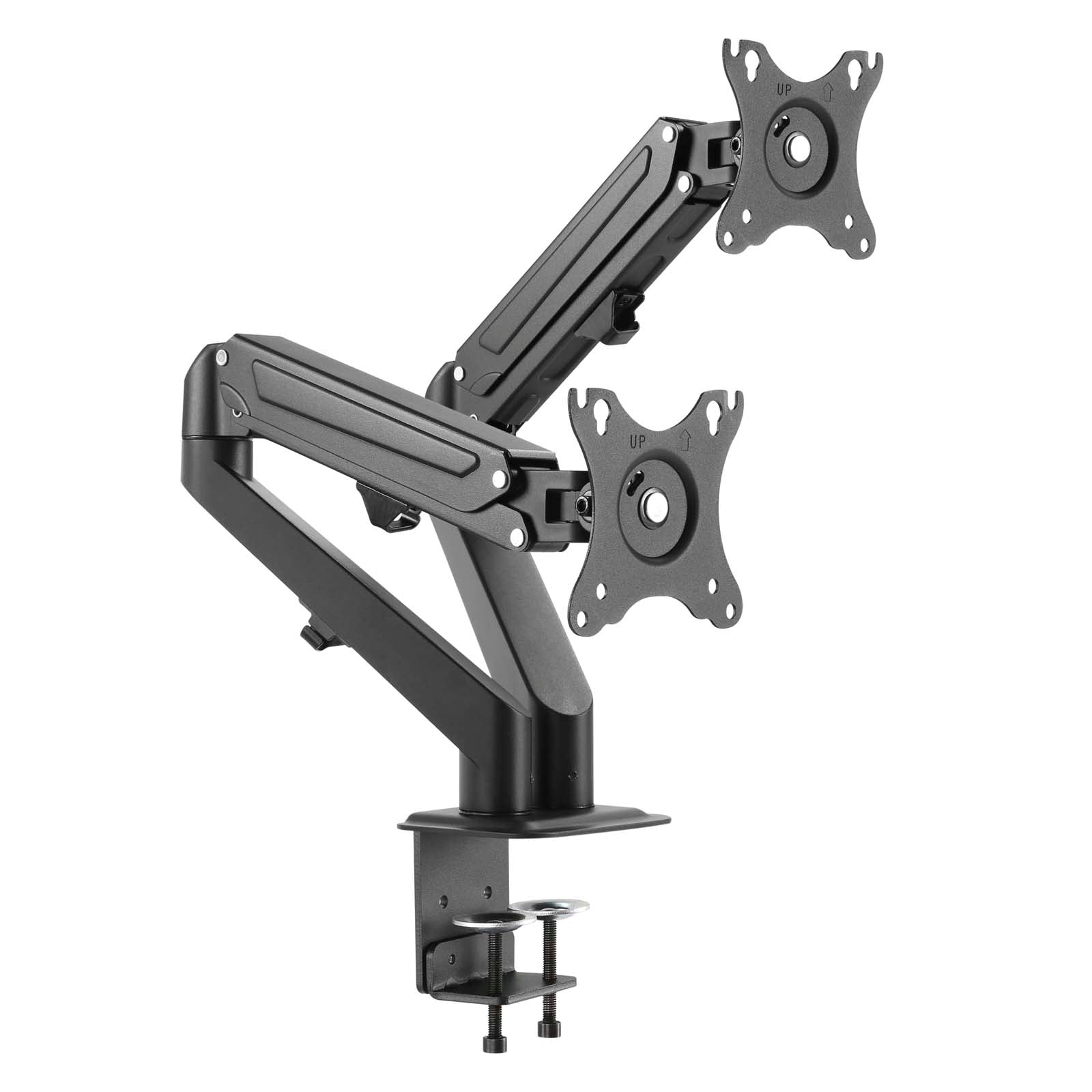 Braccio monitor da scrivania Supporto per 2 schermi da 17-27" conforme a VESA, con molla a gas