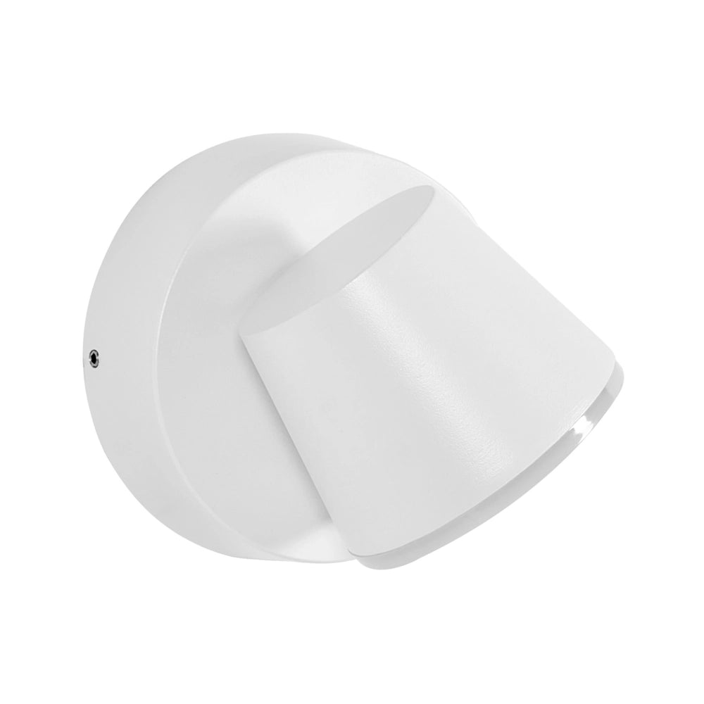 Set di 2 lampade LED da esterno da parete in metallo e alluminio, design moderno, colore bianco