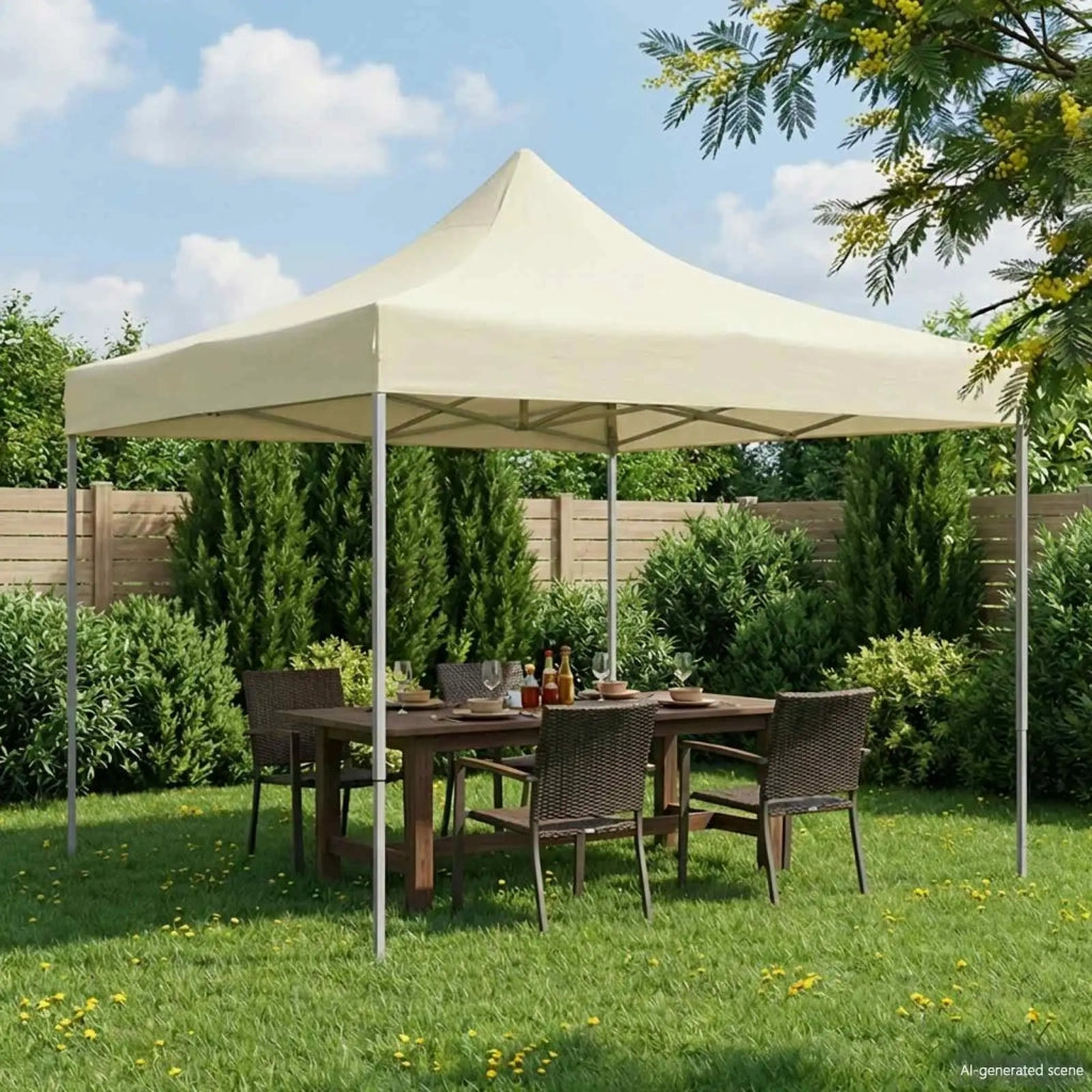 Tenda Party Crema 291 x 291 x 315 cm Tessuto Oxford 42023541