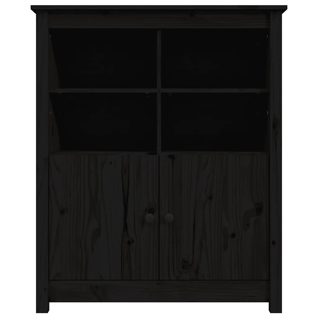 Credenza | Madia | Buffet da pranzo | Armadio da pranzo Nera 83x41,5x100 cm in Legno Massello di Pino