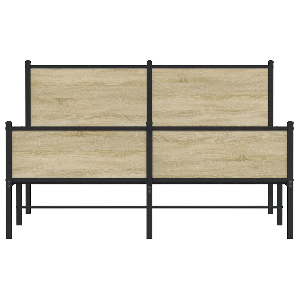 Giroletto senza Materaso in Metallo Rovere Sonoma 137x190 cm 4007903