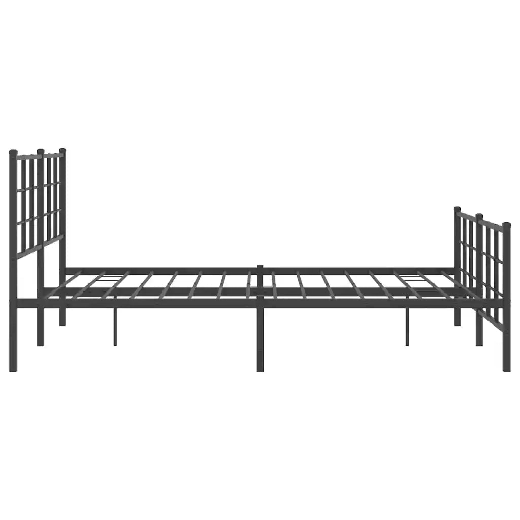Giroletto con Testiera e Pediera Metallo Nero 150x200 cm 355581
