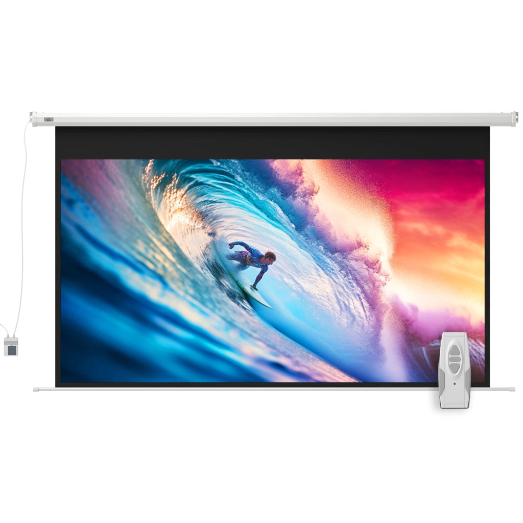 Telo per Proiettore 16:9 100 Pollici Motorizzato con Telecomando ¨C Minimal ¨C Bianco 251x168 cm