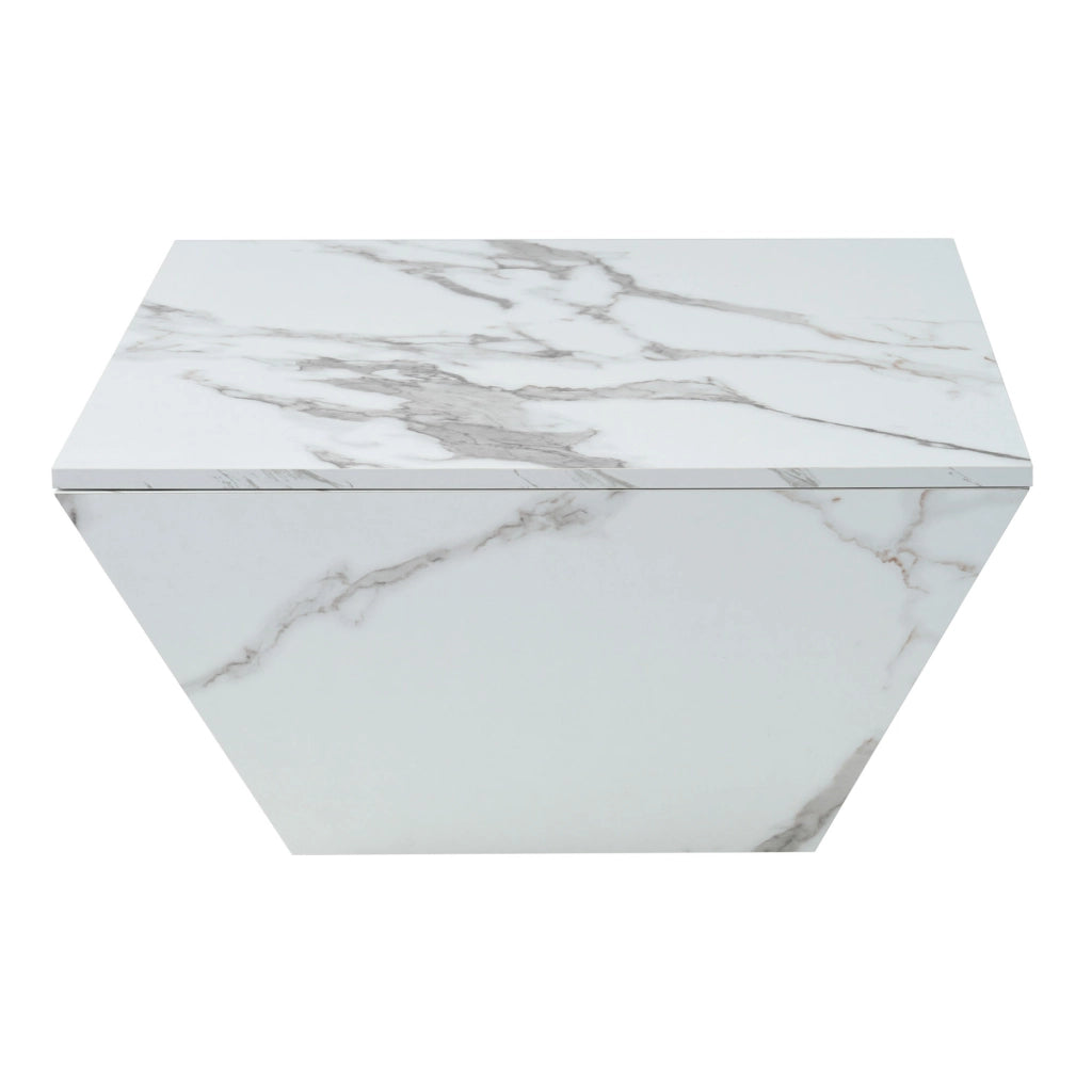 Tavolino da Caff¨¨ Rotondo ¨C Xylo ¨C Effetto Marmo Bianco, 70x70x37 cm