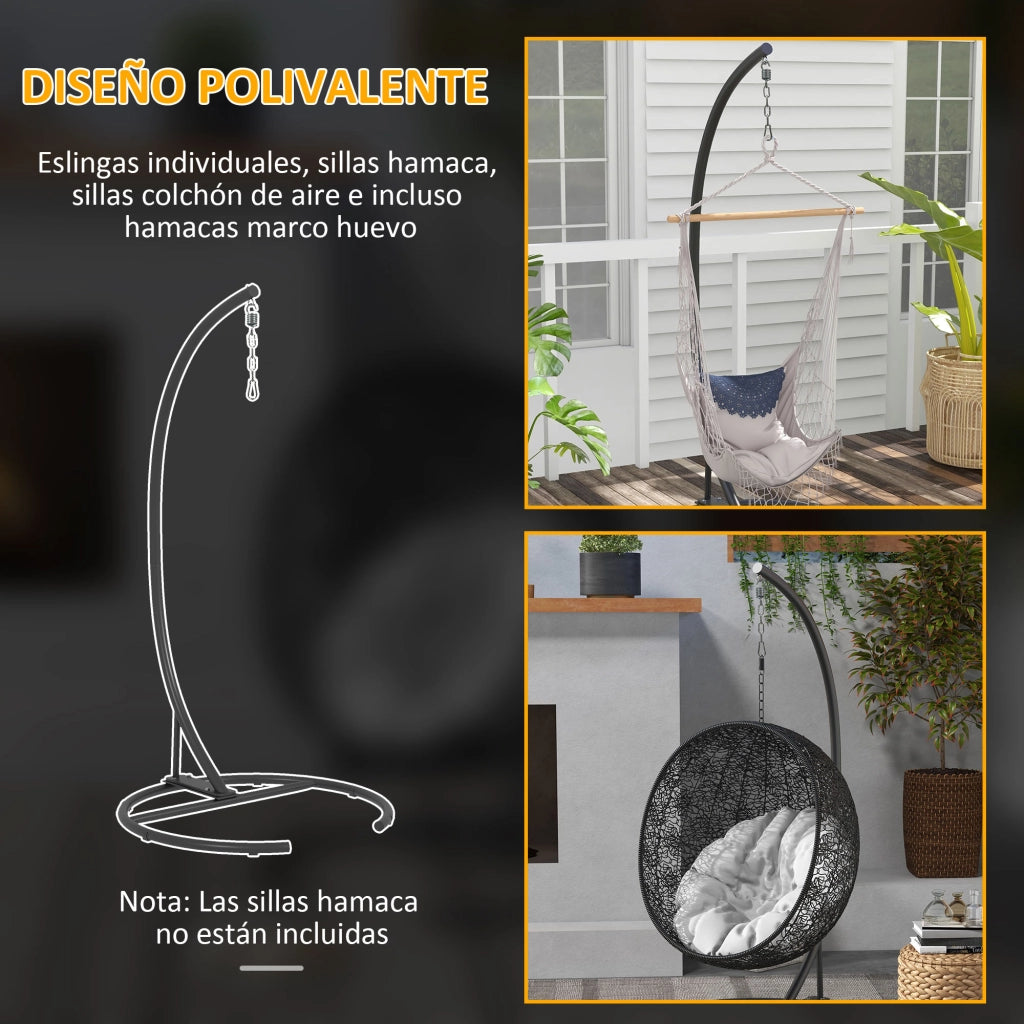 Sedia a dondolo con base ¨C zephmum ¨C metallo nero ?102x195 cm