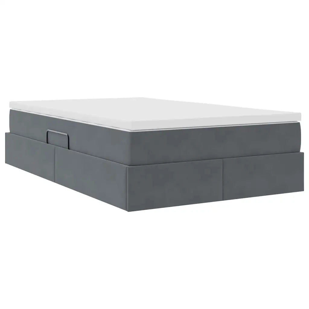 Letto con contenitore e materasso Grigio scuro 120 x 200 cm 3370294