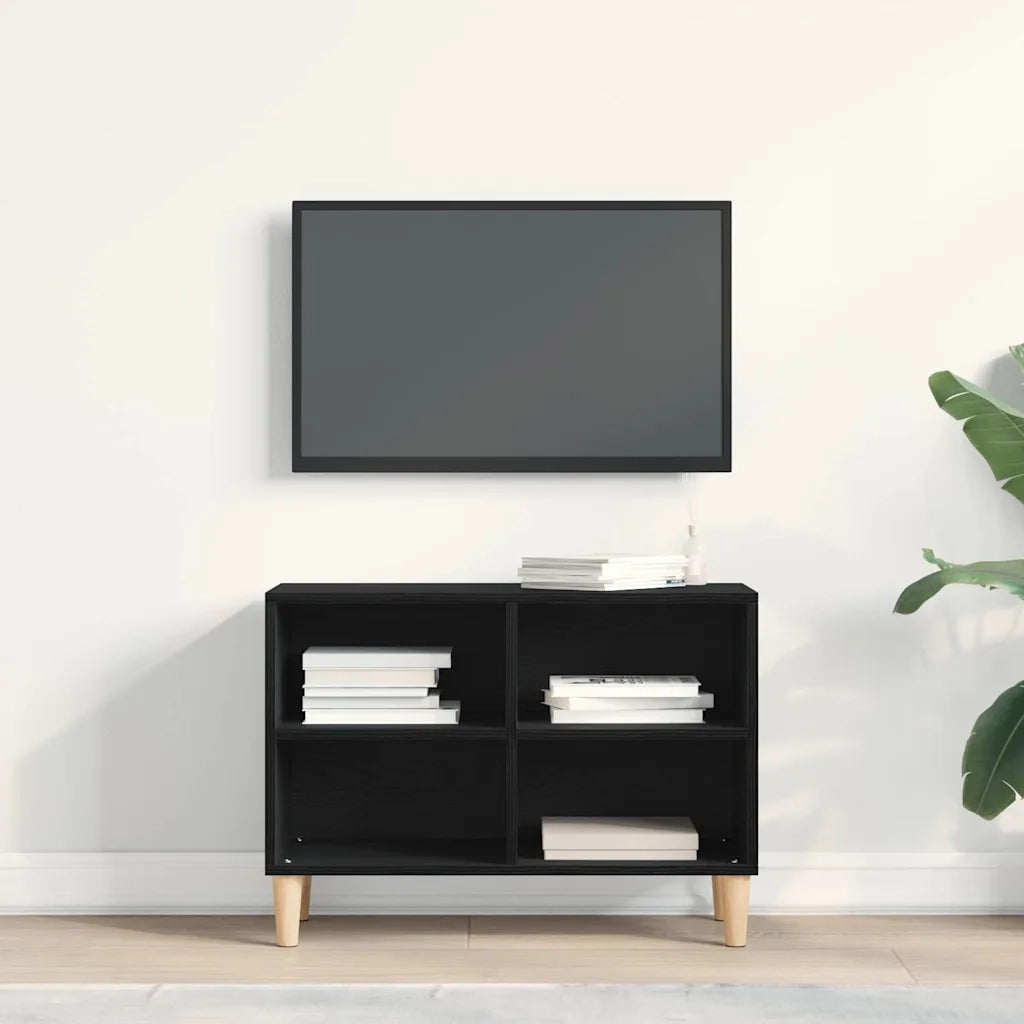 Mobile TV Rovere Nero 69,5 x 30 x 50 cm Legno multistrato 862583