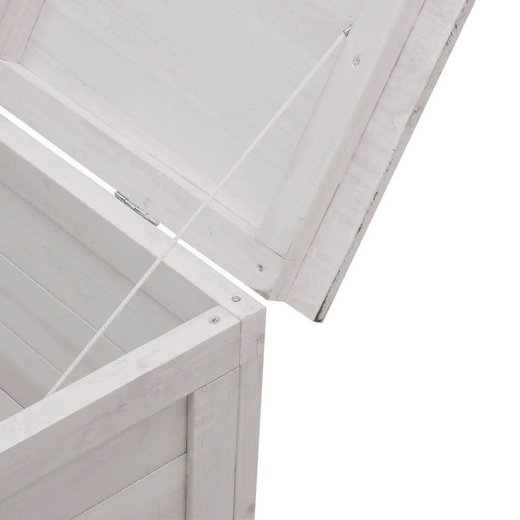 Contenitore da Giardino-Cassapanche da esterno Bianco 198,5x50x56,5 cm Massello Abete