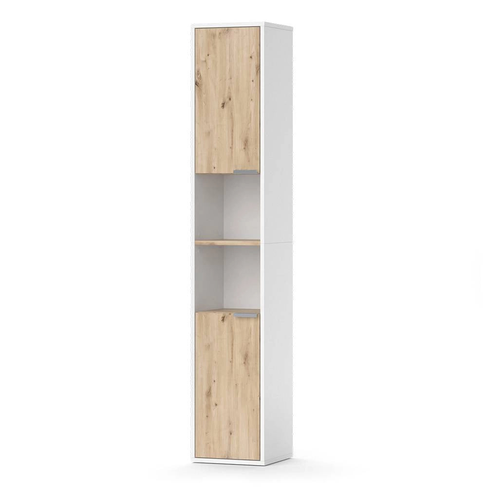 Vicco Armadio per il bagno Bianco 30 x 165 cm con ante e vani a giorno