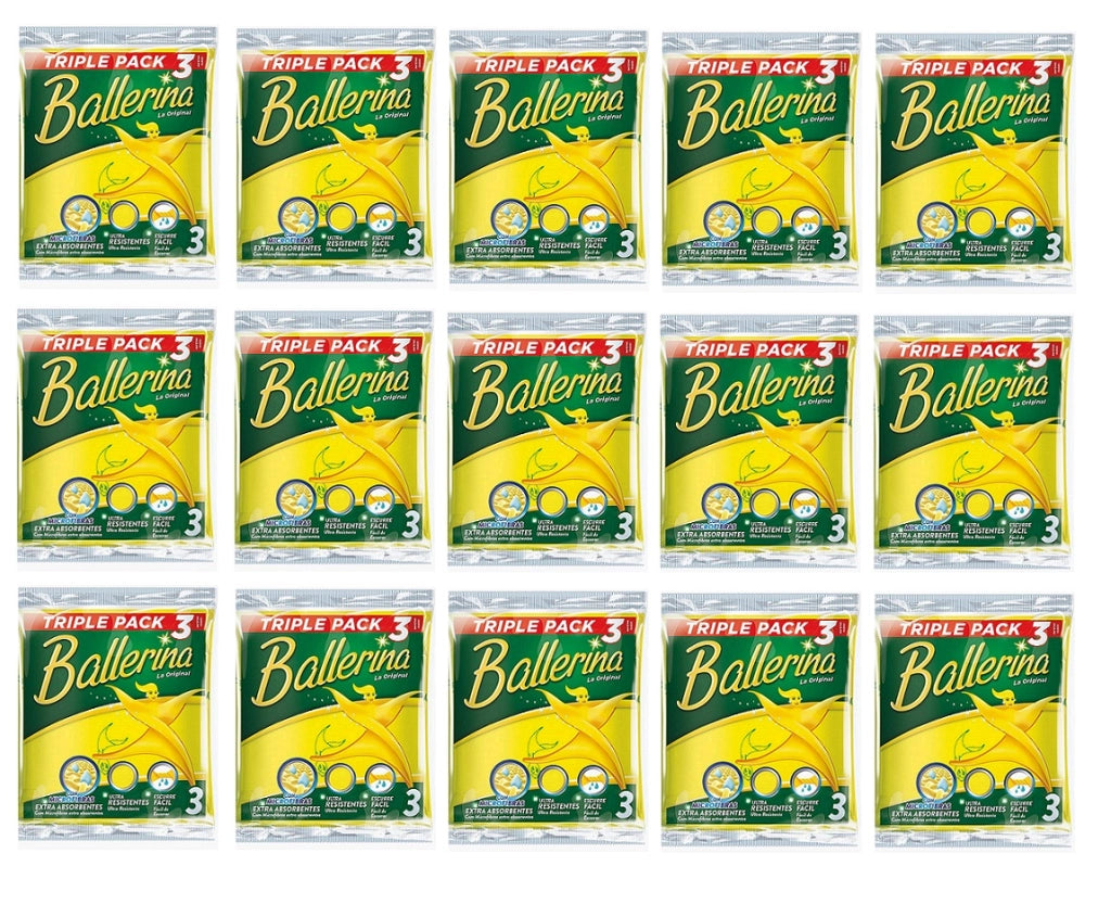SET 15 CONFEZIONI VIM PANNO BALLERINA DA 3 PEZZI CIASCUNA SUPER ASSORBENTE