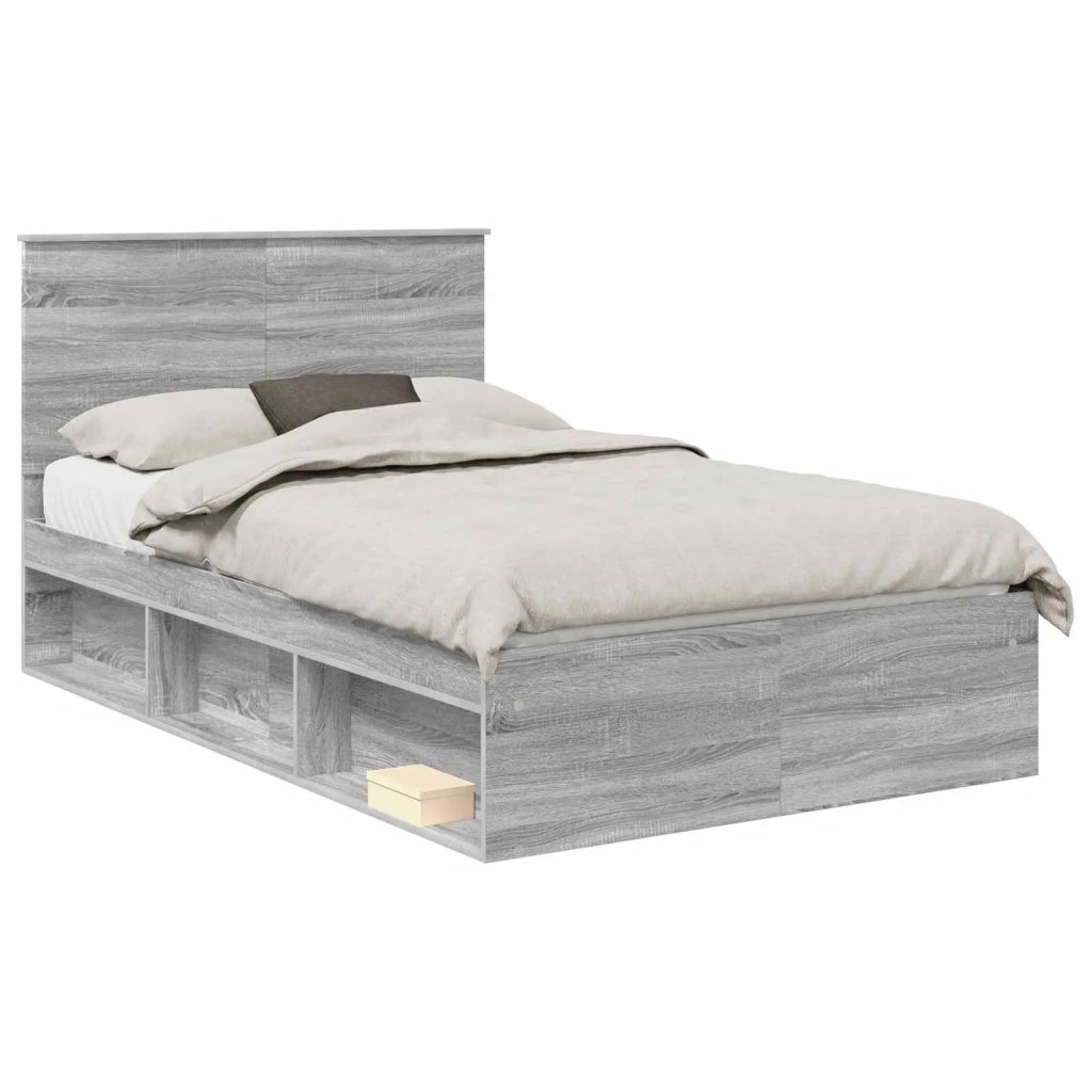 Struttura del letto Grigio Sonoma 120 x 200 cm Pino massello 3409386
