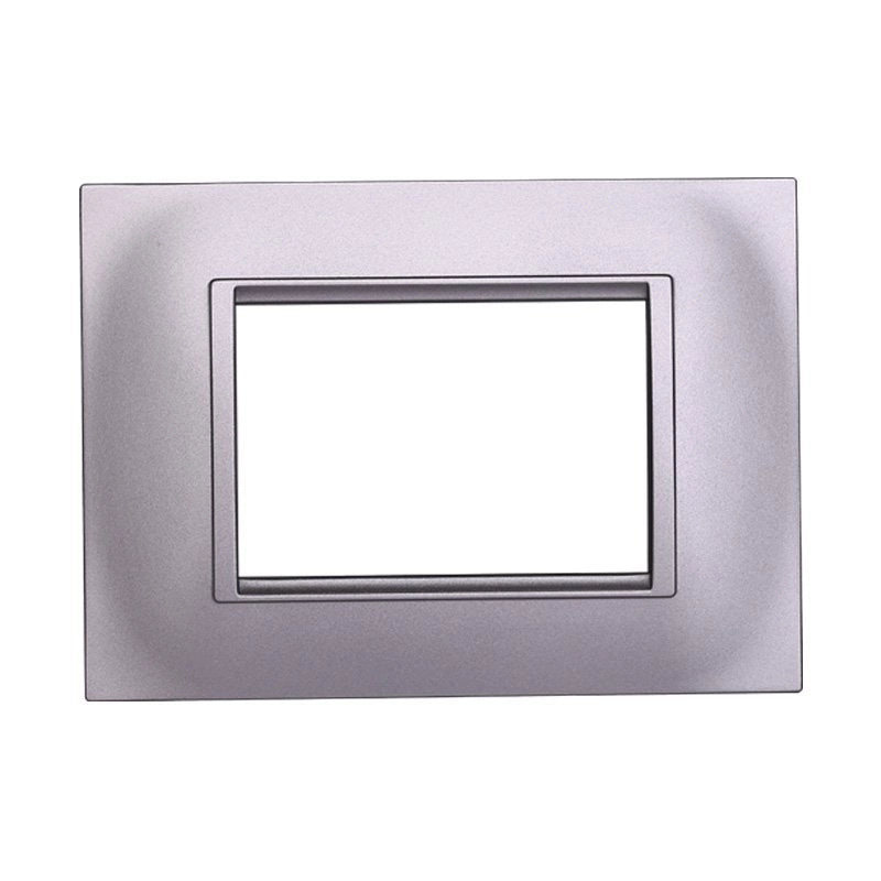 Placca Plastica Quadrata Serie Space 3P Colore Silver Compatibile Con Bticino Living Light