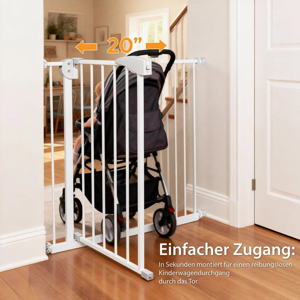 Cancelletto di Sicurezza per Bambini e Animali ¨C MINIMAL ¨C Metallo, Regolabile 75-115 cm, H 76 cm