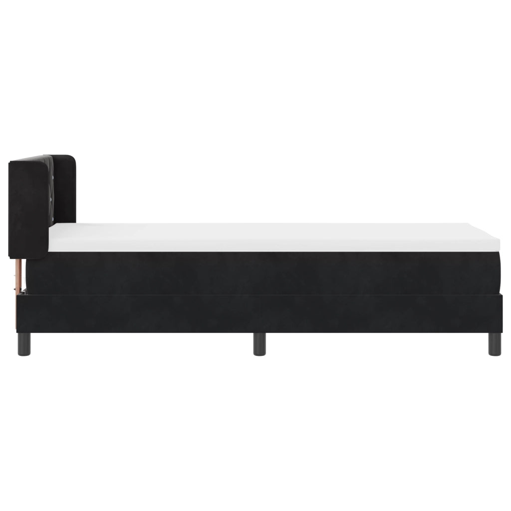 Letto a Molle con Materasso Nero 80x200 cm Velluto