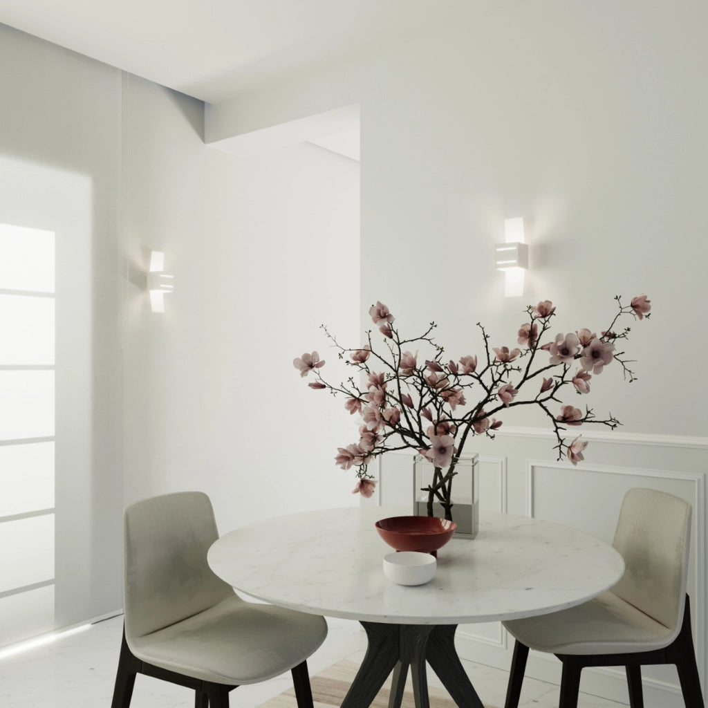 Applique Padova bianca vetro/alluminio G9 Pure Lume