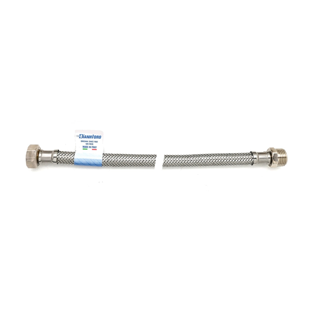 FLESSIBILE INOX MODELLO NORMALE  CM. 60- MF 1/2 x 1/2- DH- pezzi 10