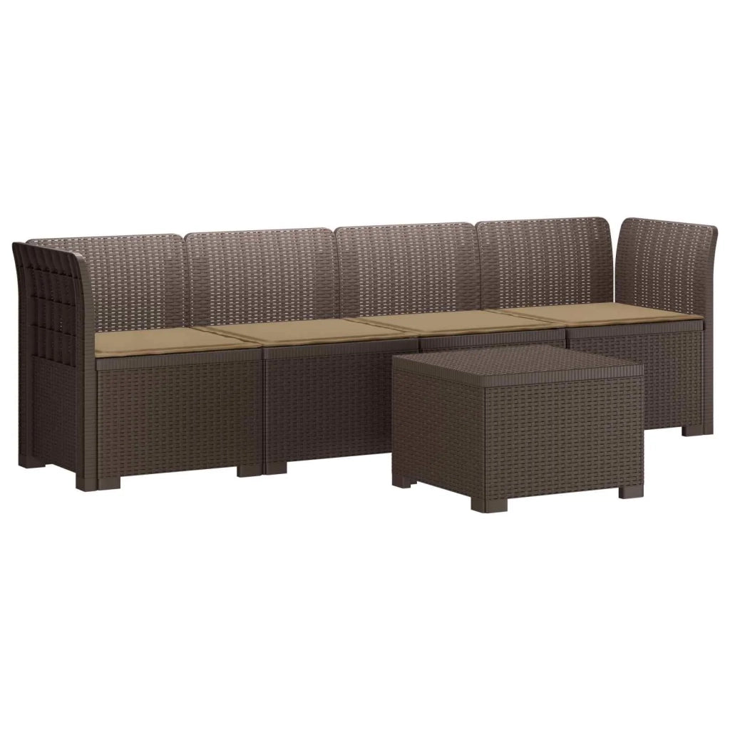 Divano da Giardino a 4 Posti con Cuscini in Stile Rattan PP 3443860