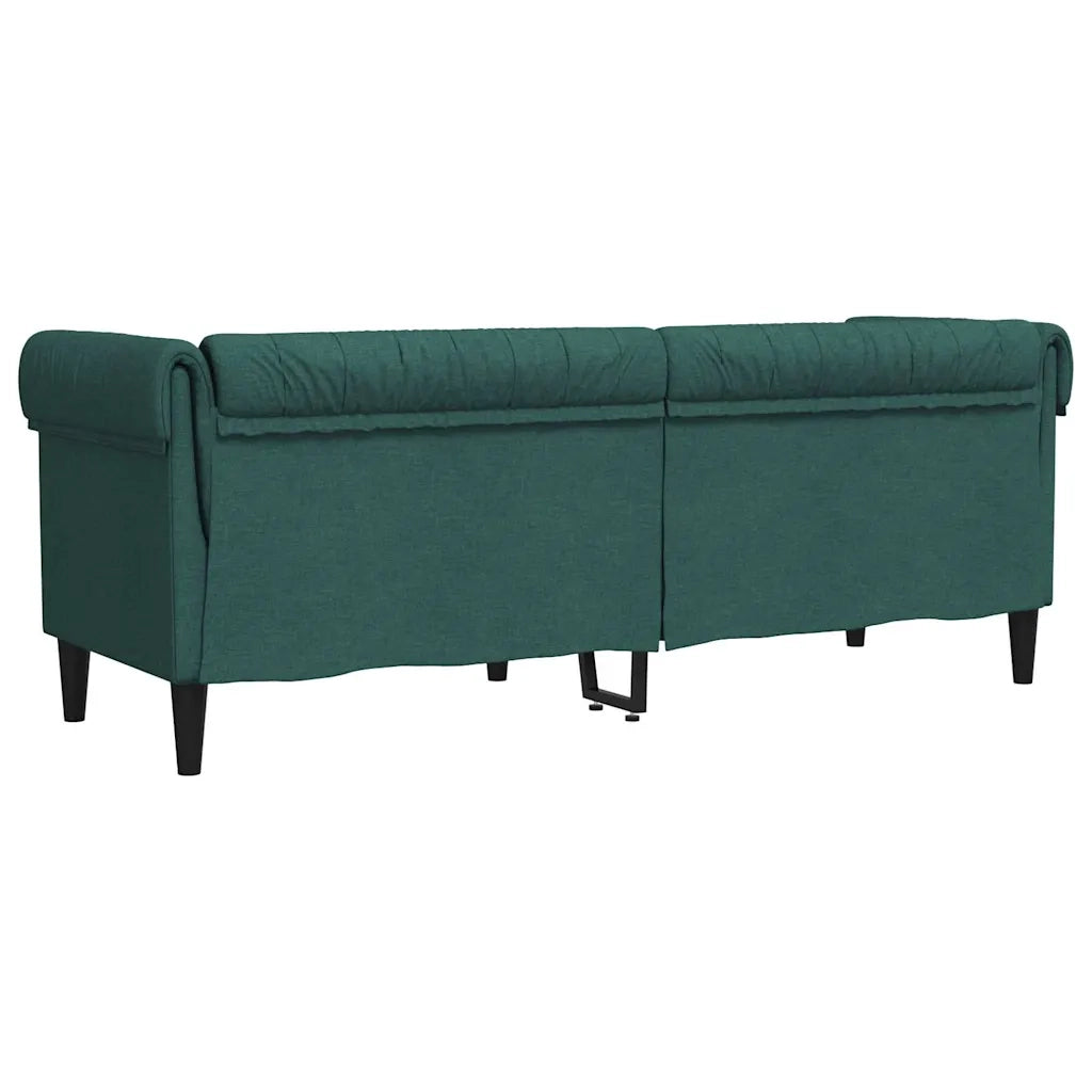 Divano Chesterfield a 3 Posti-Sofa 3 Posti-Divanetto Verde Scuro in Tessuto