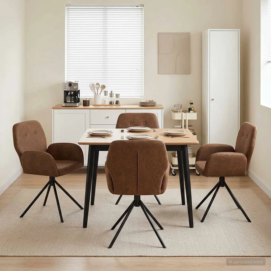 Sedie da pranzo girevoli 4 pcs Pelle Scamosciata Sintetica 3428349