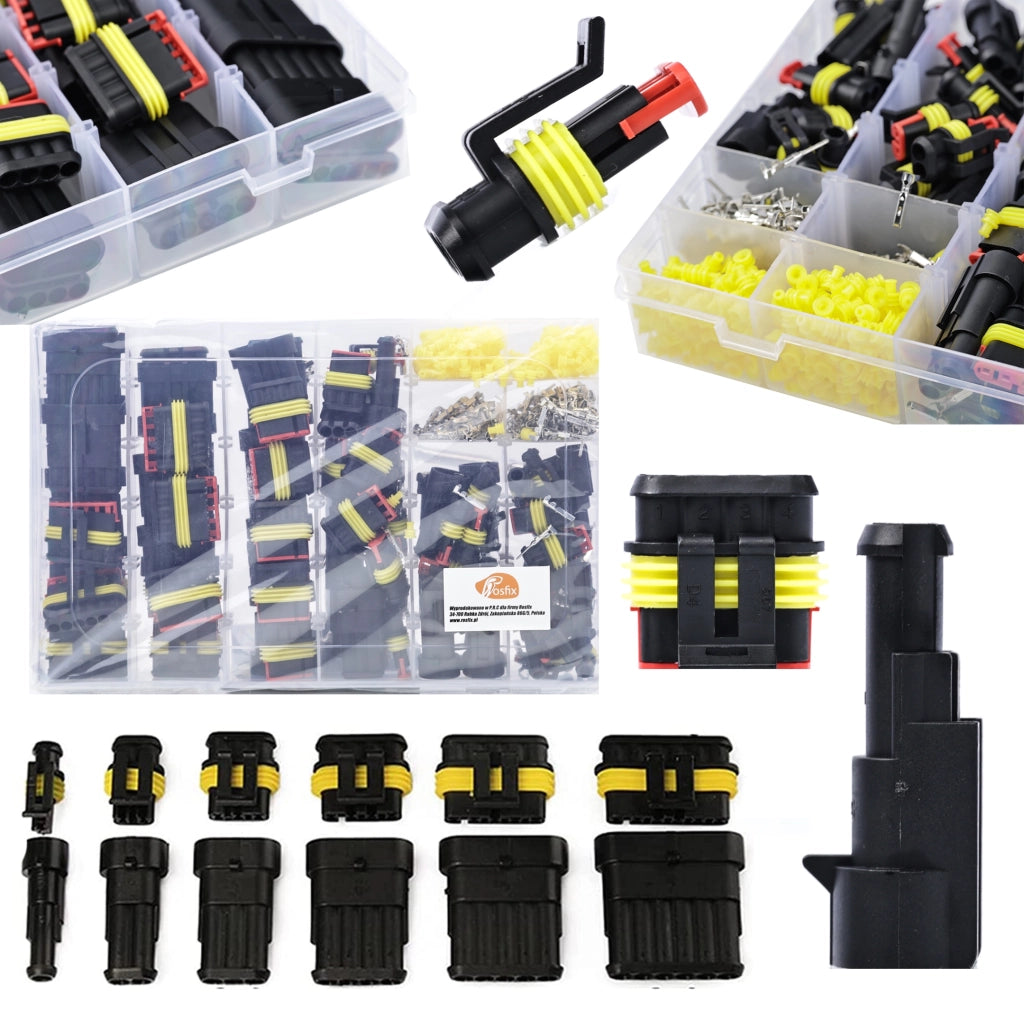 Set di Connettori Elettrici Ermetici – 708 Pezzi | IP67, 14A, 24V