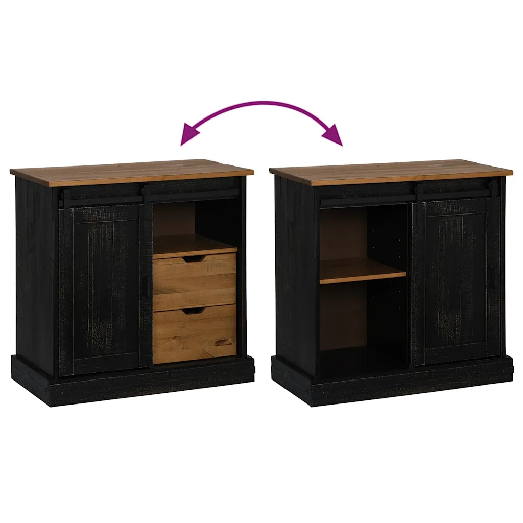 vidaXL Credenza HALDEN con Anta Scorrevole 80x40x80 cm Legno Massello