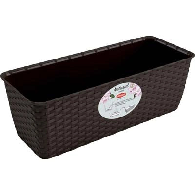 CASSETTA + RISERVA NATURAL STEFANPLAST - PP RATTAN MOKA CM 40X16 H.CM 13- 4 pezzi