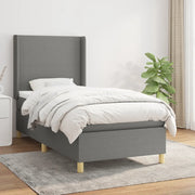Giroletto a Molle con Materasso-Struttura Letto Grigio Scuro 90x190 cm Tessuto 810470