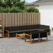 Set di divani da esterno con cuscino 9 pcs Naturale e Nero 3381512