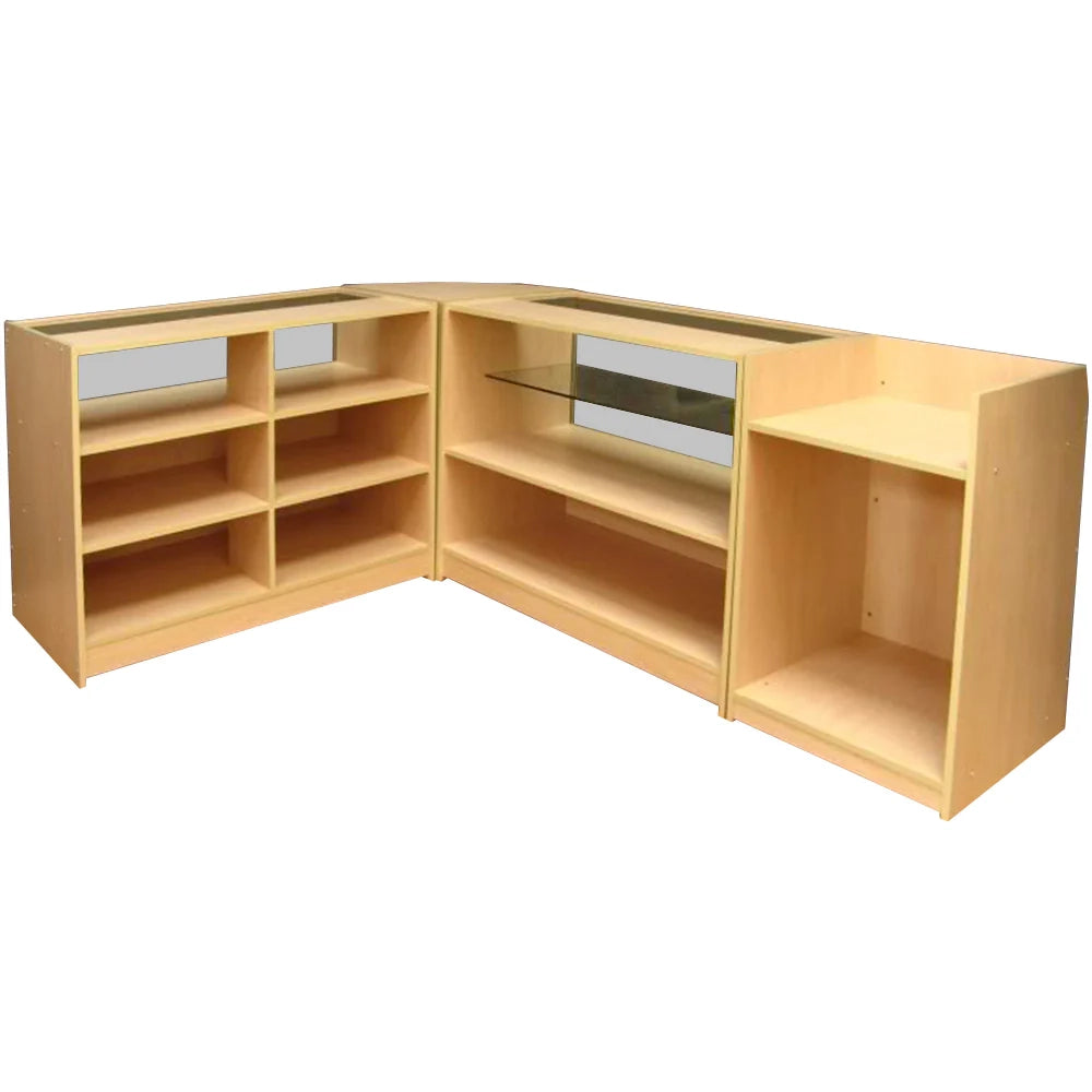 Set banconi negozio in acero con vetro – B1200, C1200, CM60 e TB60